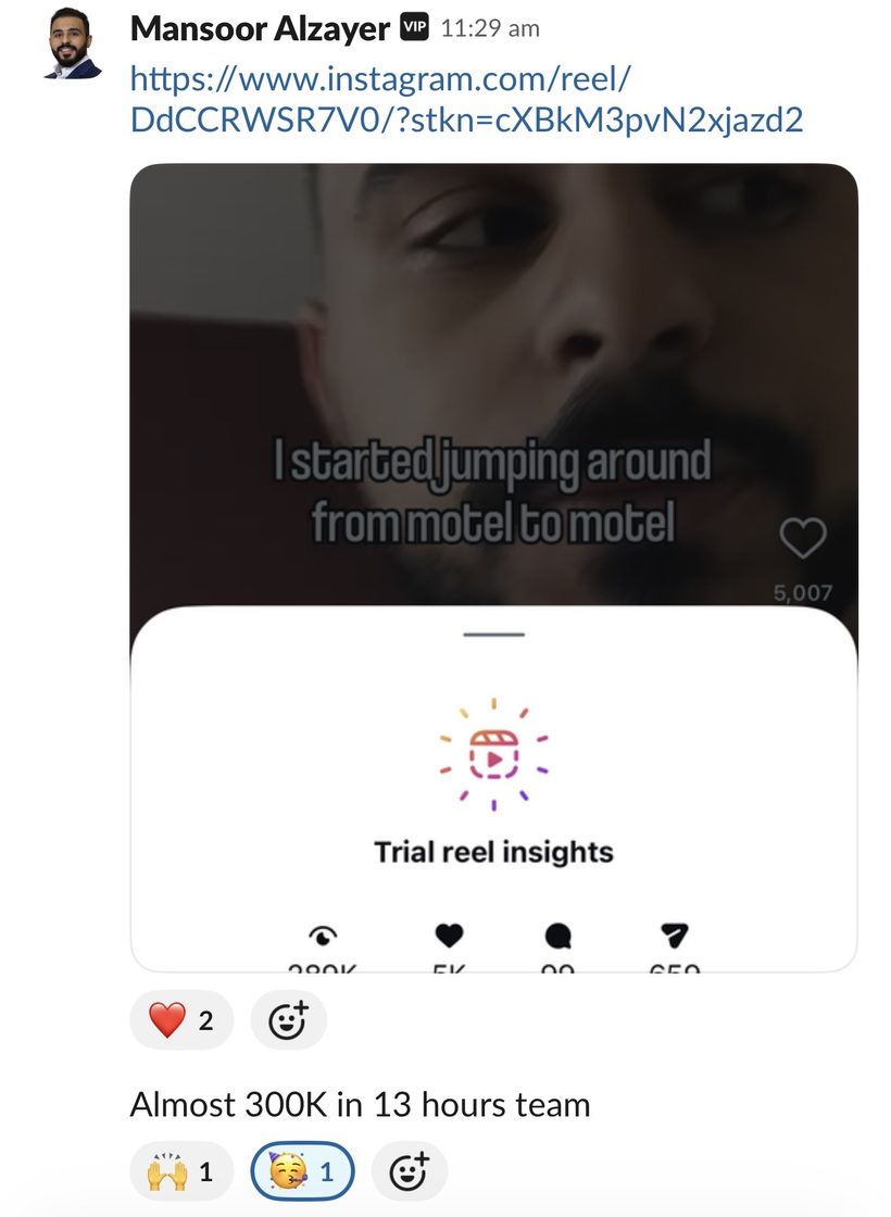 Client message, Slack · Mansoor