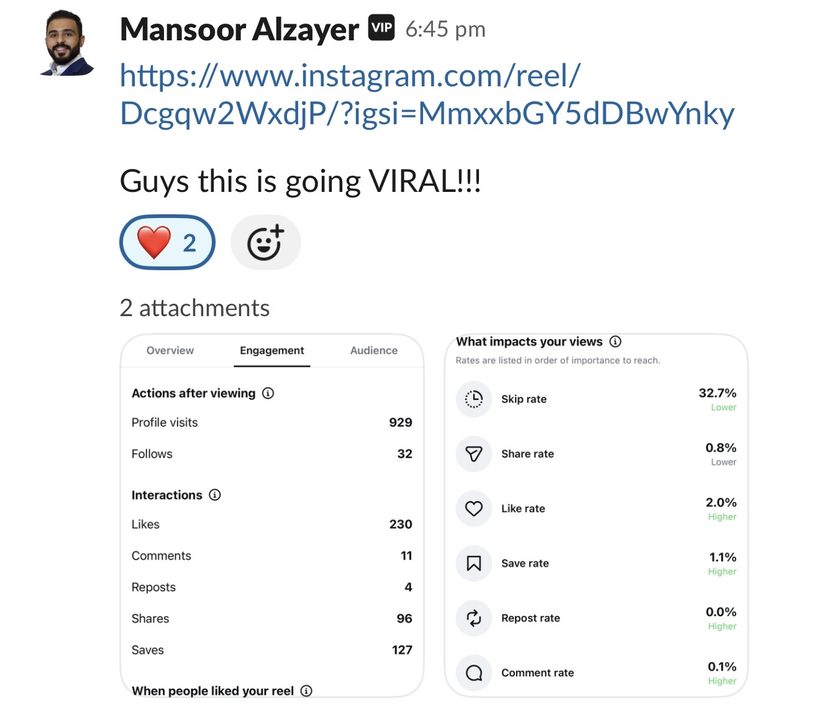 Client message, Slack · Mansoor