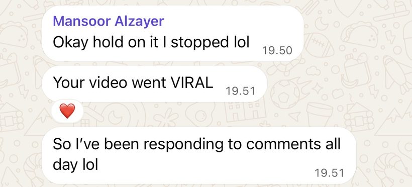 Client message, WhatsApp · Mansoor